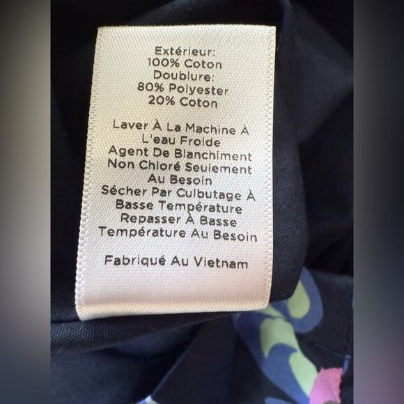 Talbots Navy Floral Paisley Sleeveless Cotton Shift Dress Size 6 - Picture 11 of 11